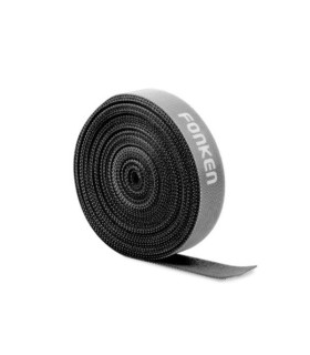 Univerzální značková stahovací páska Fonken, kabelový organizér černý, nylonová páska na suchý zip, Délka 100cm