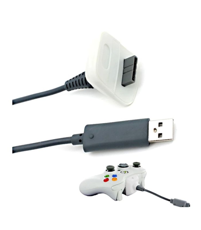 Nabíjecí kabel OEM pro ovladač Xbox 360, šedivý