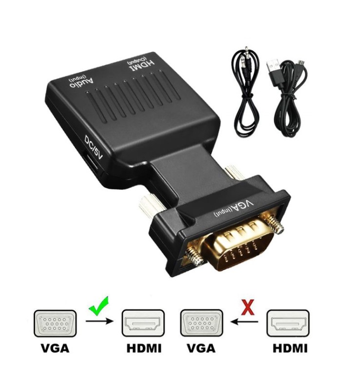 AHB převodník HDMI na VGA s audio výstupem a kabelem