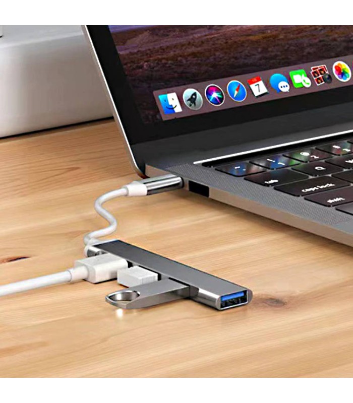 USB hub rozbočovač dokovací stanice do USB-C, 3x USB 2.0 + 1x USB 3.0 adaptér OTG