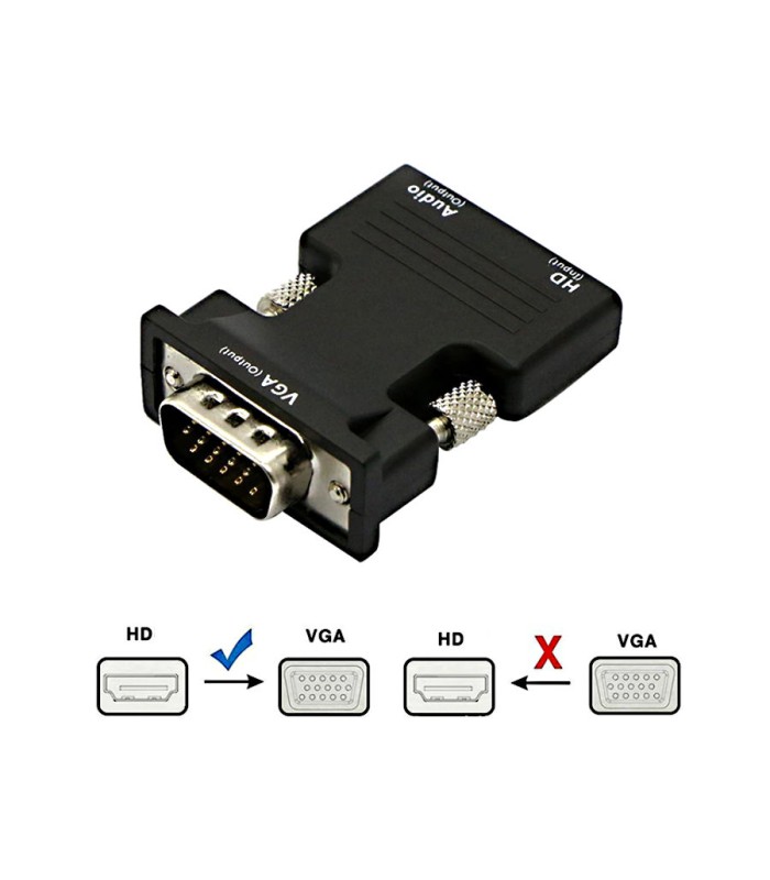AHB redukce HDMI na VGA s audio kabelem HDMI (samice), VGA (samec), 3,5mm jack
