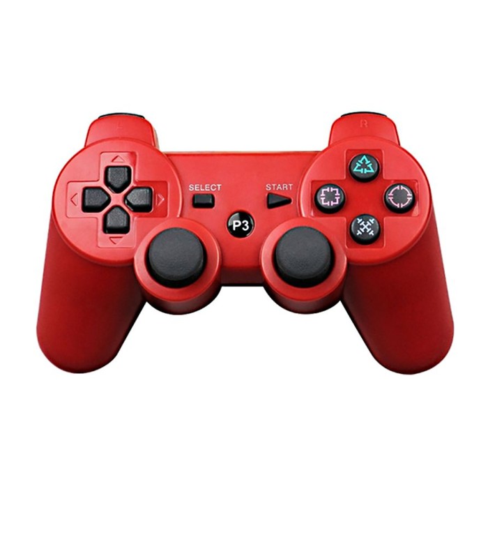 AHB bezdrátový herní ovladač PS3, gamepad PS3 červená