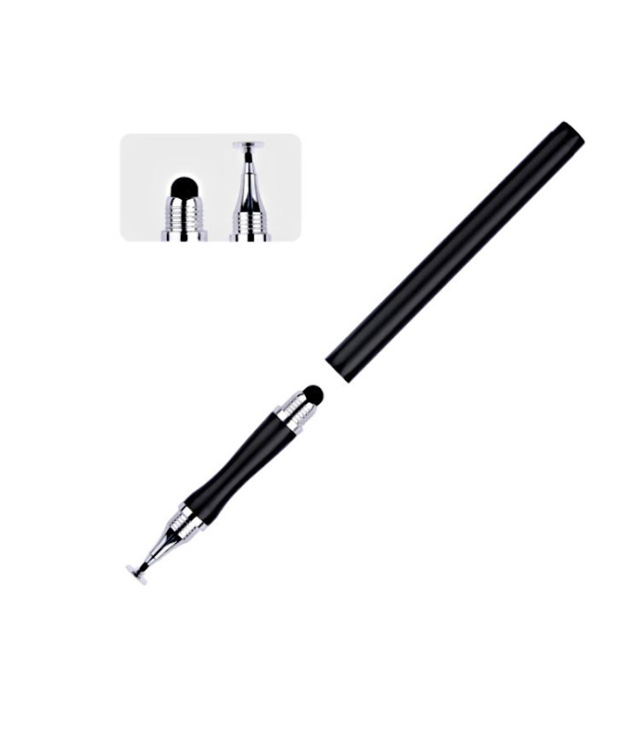 Dotykové pero stylus 2v1 v černé barvě + zdarma umělecká dvouprstá rukavice