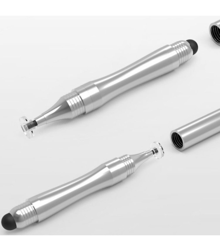 Dotykové pero stylus 2v1 ve stříbrné barvě + zdarma umělecká dvouprstá rukavice