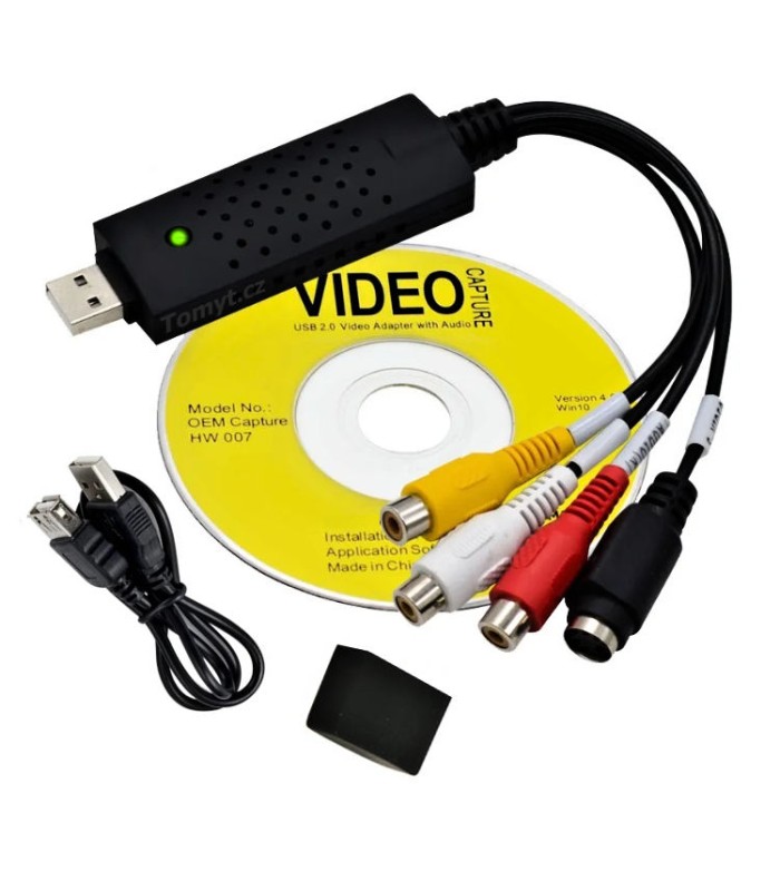 Grabber USB převodník videa pro WIN 7/8/10/11, VHS, kamera do digitálního záznamu