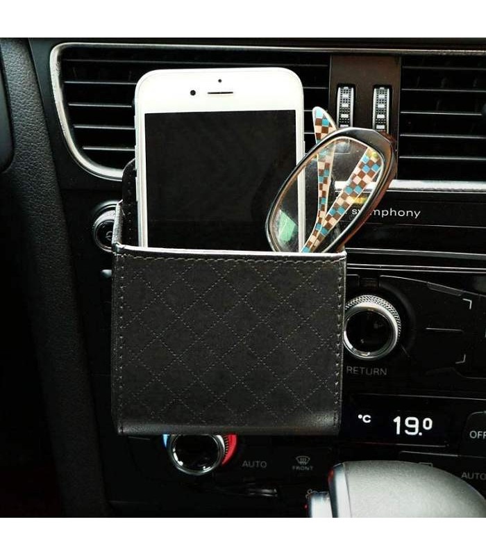 Závěsná kapsa do auta na mobil (Držák mobilu, držák na smartphone) + 2x držák poutko, hnědá barva